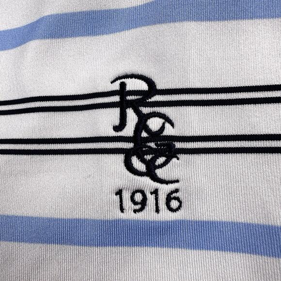 Footjoy Mens Polo Size Large (Lot Of 2) White & Blue Striped, Embroidered sleeve - Picture 9 of 16